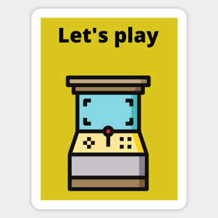 Let's play. Arcade machine. Sticker